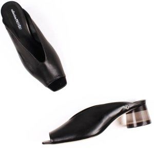 Collection PRIVEE?- black leather, kitten heel, 39